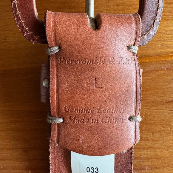 NWT Abercrombie & Fitch Brown Leather Studded Vintage Belt in Large - Picture 4 of 10